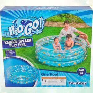 Bestway H2OGO Rainbow Splash Play Pool Kids Backyard Water Beach Fun Ages 6+ NEW